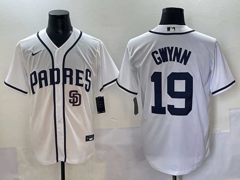 Men 2025 San Diego Padres #19 Gwynn White Game Nike MLB Jersey style 30